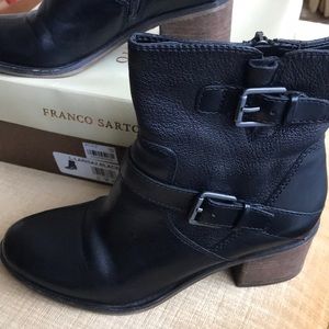 Franco Sarto leather 7 1/2 black boots